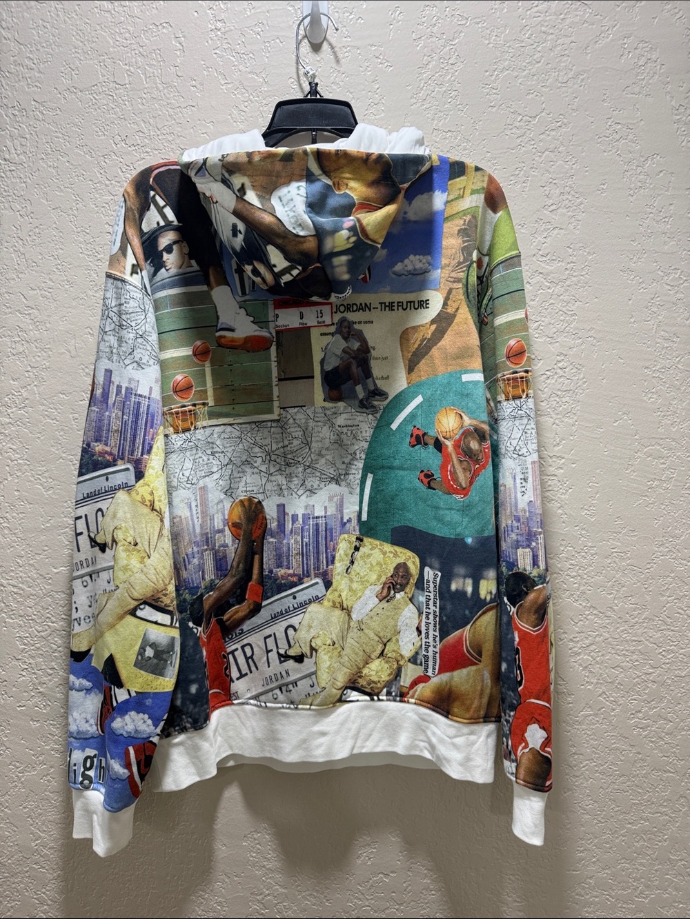 Jordan Jumpman Over Print Pullover Hoodie Size Medium Basketball Sweatshirt - Picture 5 of 7